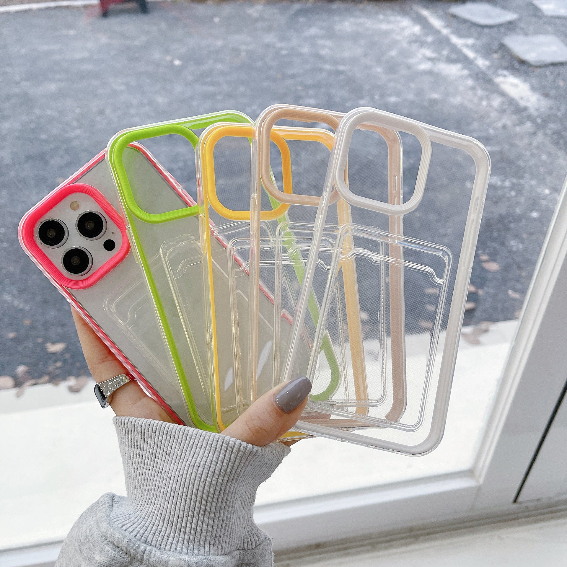 Simple Transparent Card Insert Phone Case