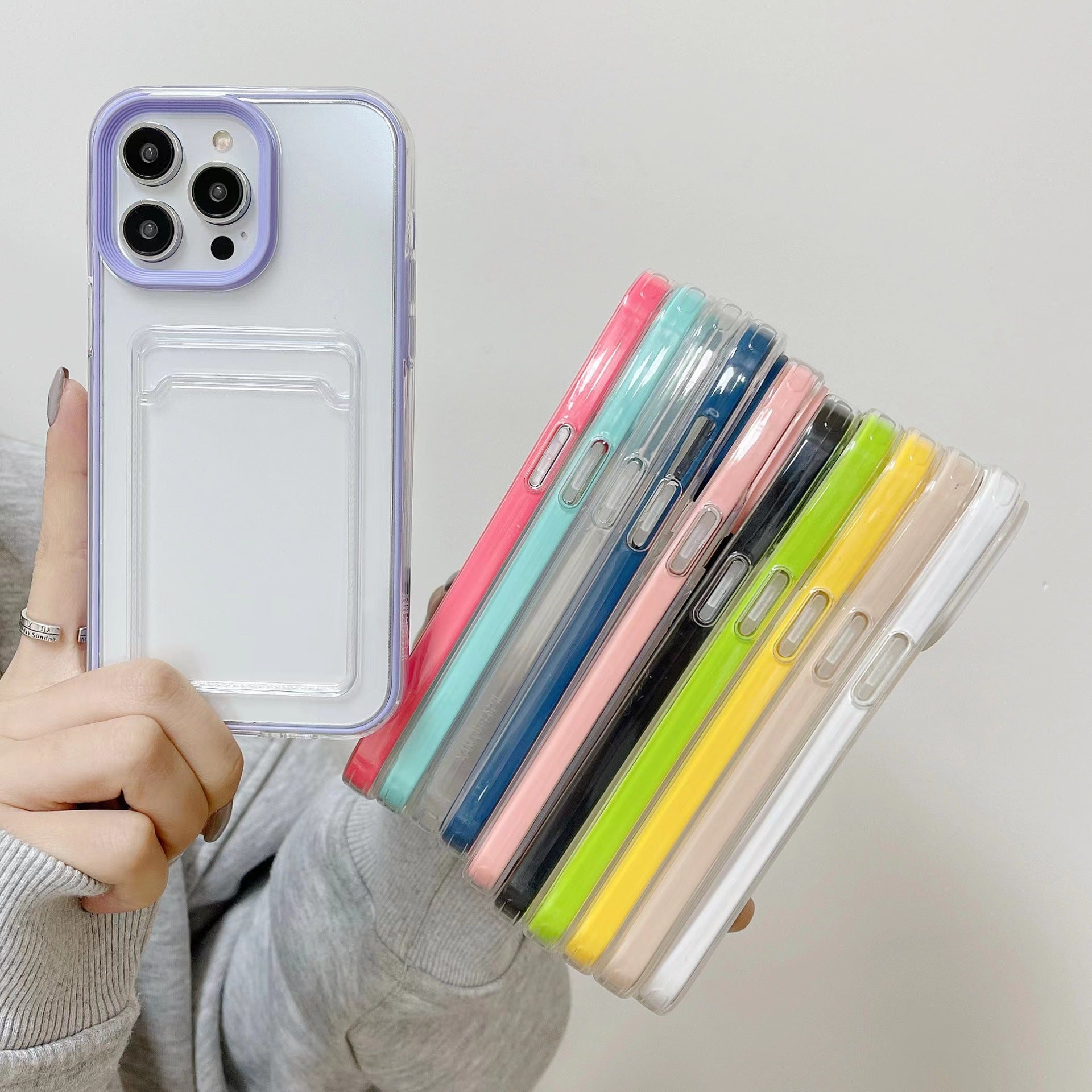 Simple Transparent Card Insert Phone Case